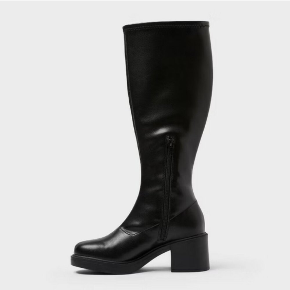 Danika Stretch Tall Combat Boots with Memory Foam Insole - Wild Fable™ Black 11 - Picture 5 of 12